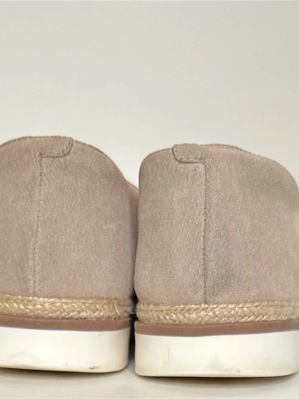 Size 11 Clarks Beige and White Striped Slip-On Flats